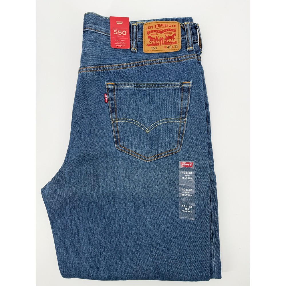 Levis 550 Relaxed Fit Tapered Leg Jeans Mens 40x32 Medium Wash Blue NEW